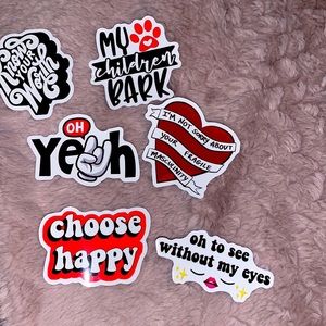 Red and black stickers: 3$    Rainbow:4$      Pink:3$